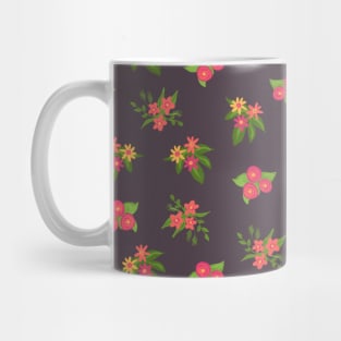 Flower Bouquets On Purple Mug